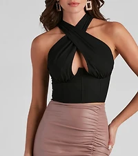 Style Icon Cross Halter Bustier