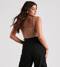 Slither Style Faux Suede Snake Corset Top