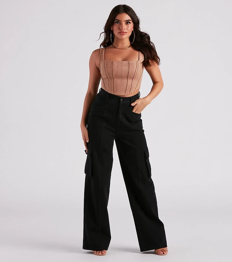 Slither Style Faux Suede Snake Corset Top