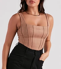 Slither Style Faux Suede Snake Corset Top