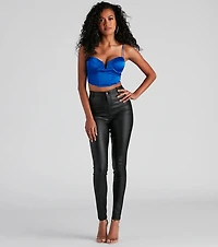 Vegas Bound Satin V-Notch Bustier