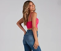 Vegas Bound Satin V-Notch Bustier