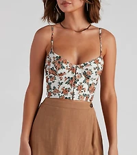 Gorgeous Blooms Sleeveless Crop Top