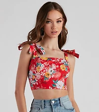 Flower Garden Tie Strap Bustier