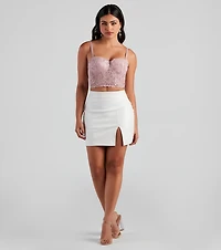 Pretty Glam Embellished Lace Bustier