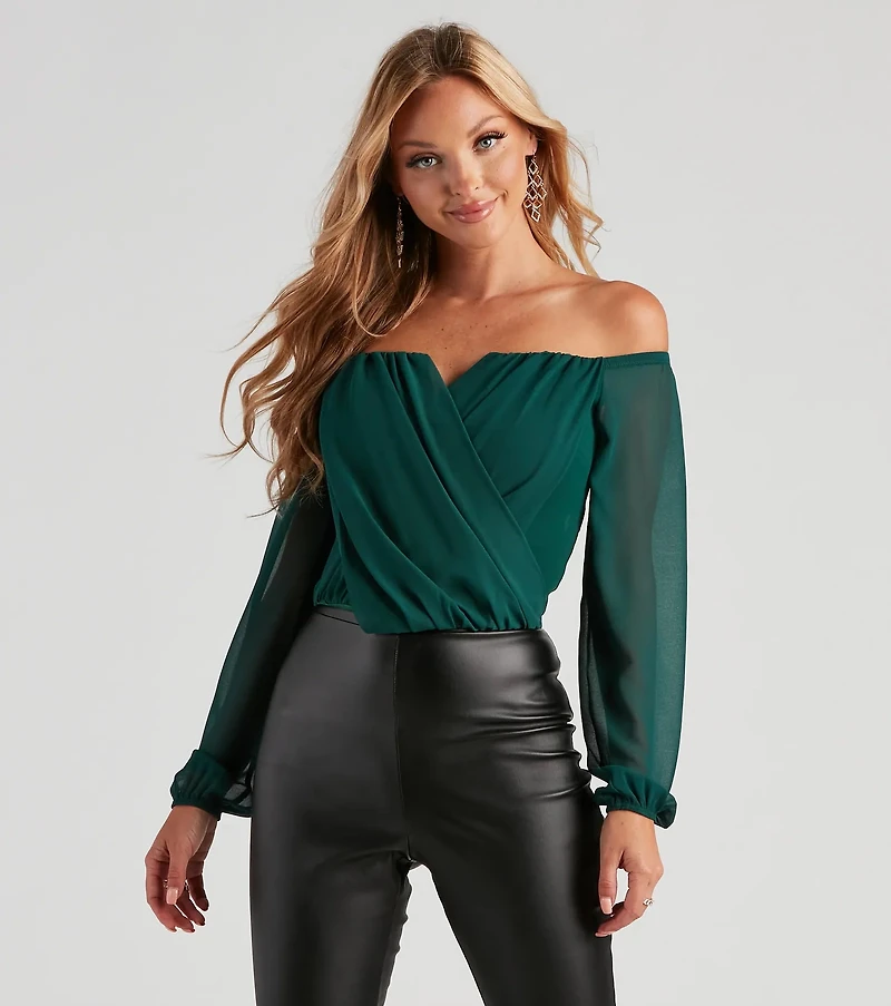 Sophisticated Chiffon Strapless Top