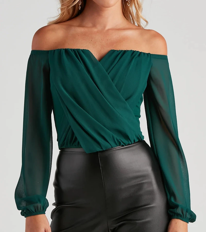 Sophisticated Chiffon Strapless Top