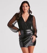 Luxe Be A Lady Faux Pearl Bodysuit