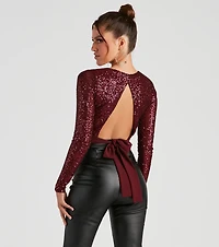 Always Sparkling Sequin Crop Top