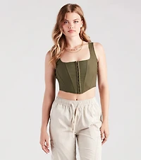 Hook and Eye Corset Crop Top