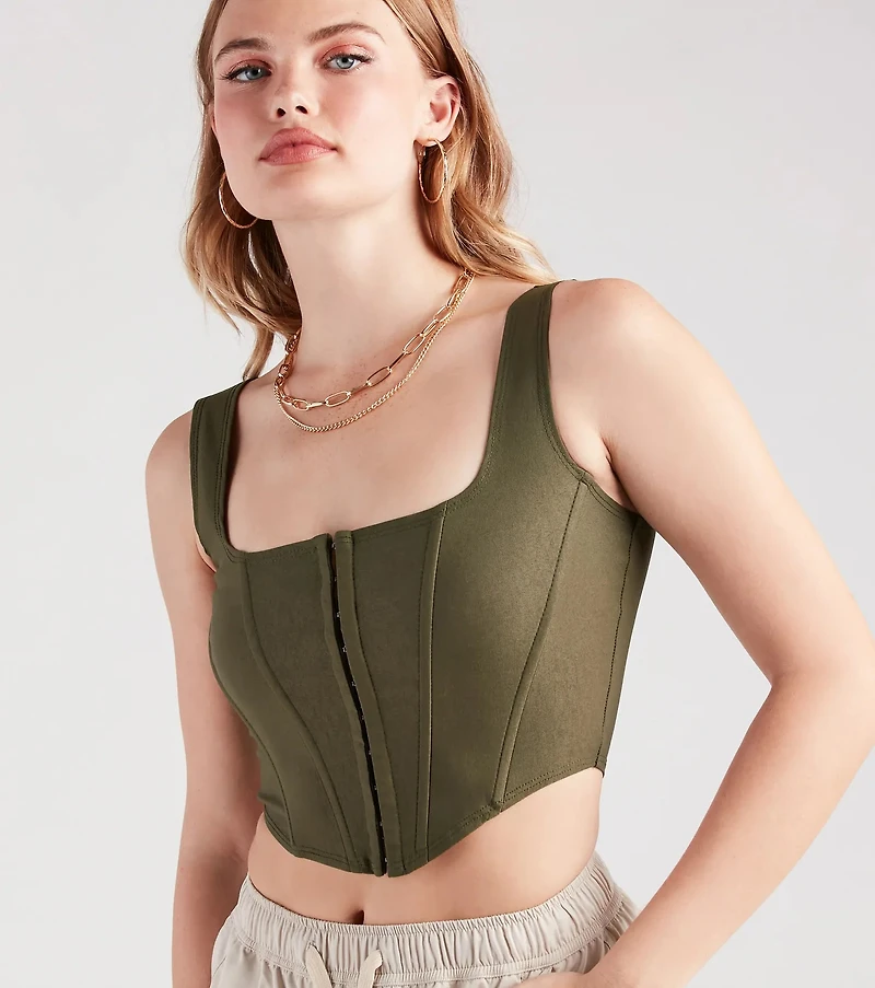 Hook and Eye Corset Crop Top