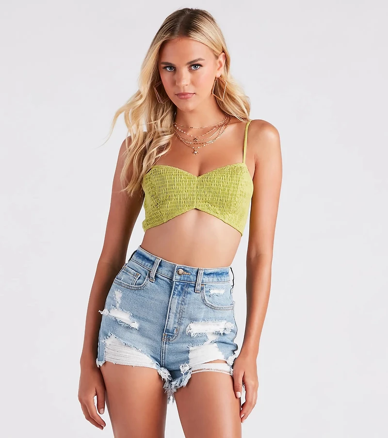 Beachside Beauty Smocked Bra Top