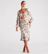 Fly By Satin Butterfly Crop Top