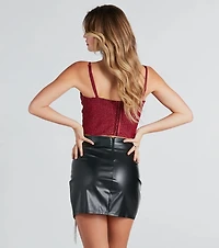 Surprise Guest Rhinestone Glitter Tulle Bustier