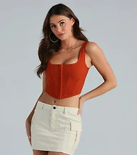 Hook and Eye Corset Crop Top