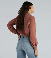 Endless Possibility Surplice Crop Blouse