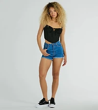 Play Your Way Tie Front Linen Corset Top