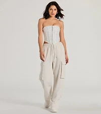 Show Stopper Strapless Lace Beaded Corset Top