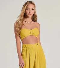 Endless Vacay Strapless Tube Crop Top