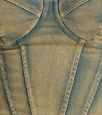 Vintage Vibes Strapless Lace-Up Denim Corset Top