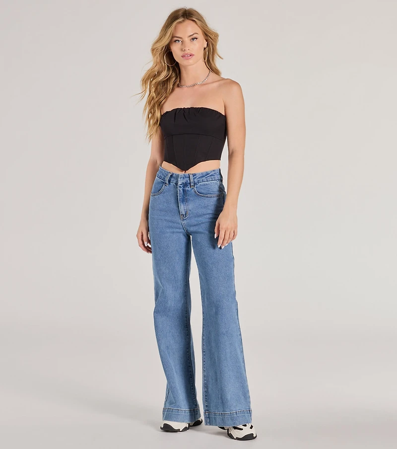 Corset With The Program Strapless Crop Top