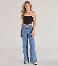 Corset With The Program Strapless Crop Top