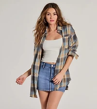Casual Staple Plaid Flannel Top