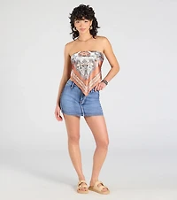 Sun Soaked Cutie Satin Scarf Top