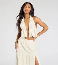 Constant Stunner Open Back Halter Crop Top