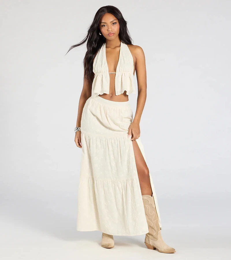 Constant Stunner Open Back Halter Crop Top