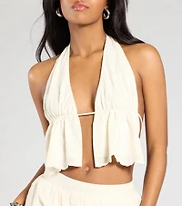Constant Stunner Open Back Halter Crop Top