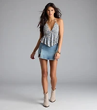 Breezy Cutie Paisley Halter Babydoll Top