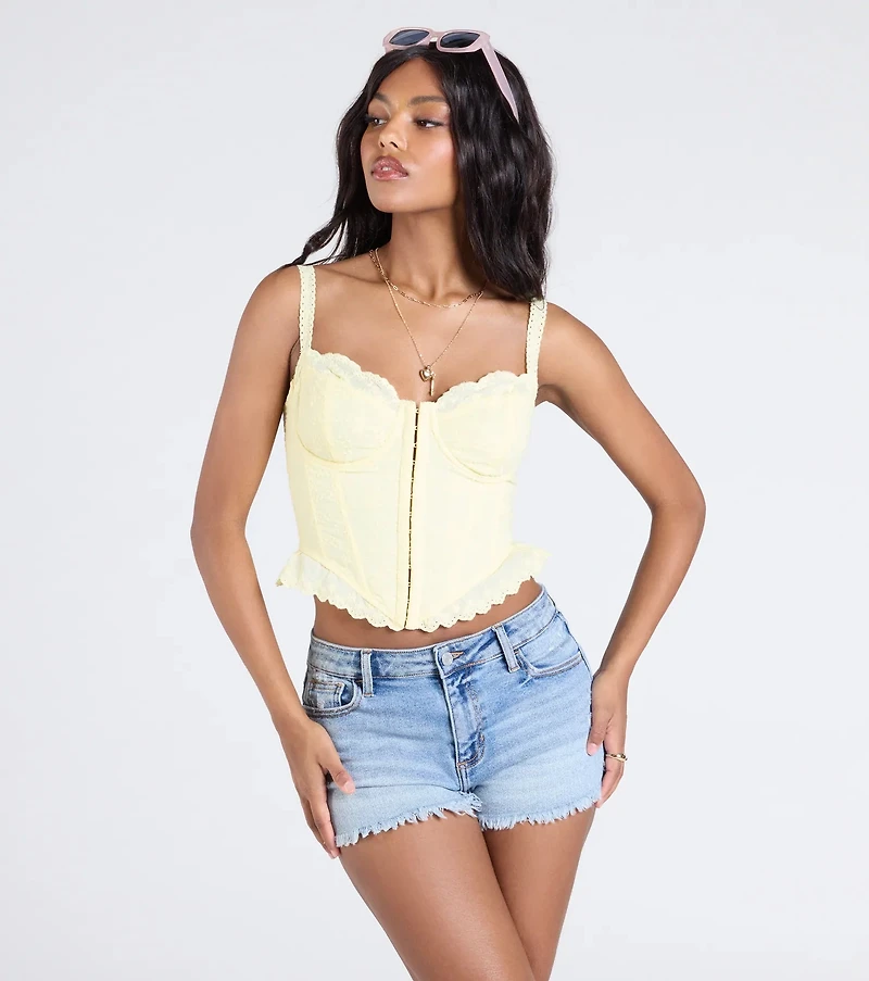 Ray Of Sunshine Eyelet Lace Bustier