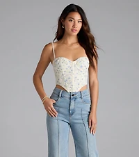 Picturesque Cutie Lace-Up Floral Bustier