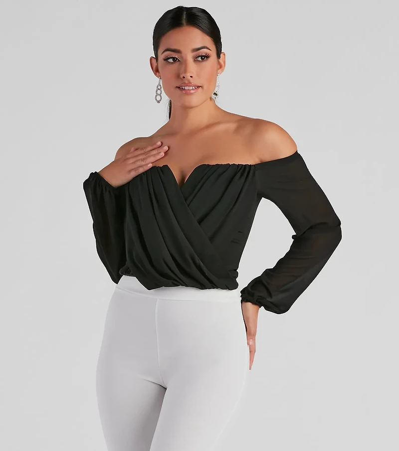 Sophisticated Chiffon Strapless Top