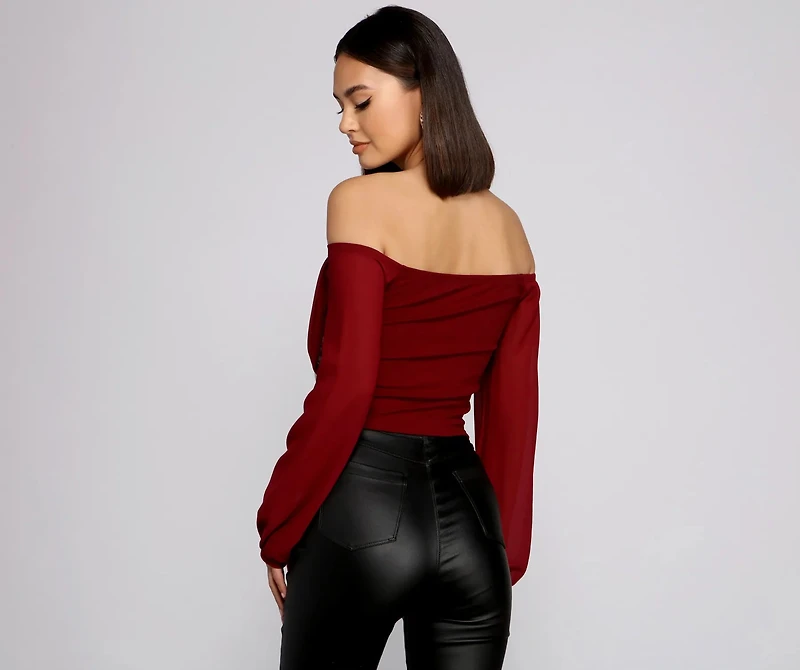 Sophisticated Chiffon Strapless Top