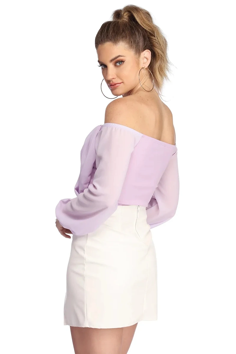 Sophisticated Chiffon Strapless Top