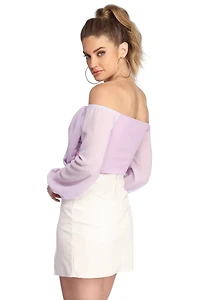 Sophisticated Chiffon Strapless Top