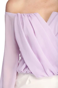 Sophisticated Chiffon Strapless Top