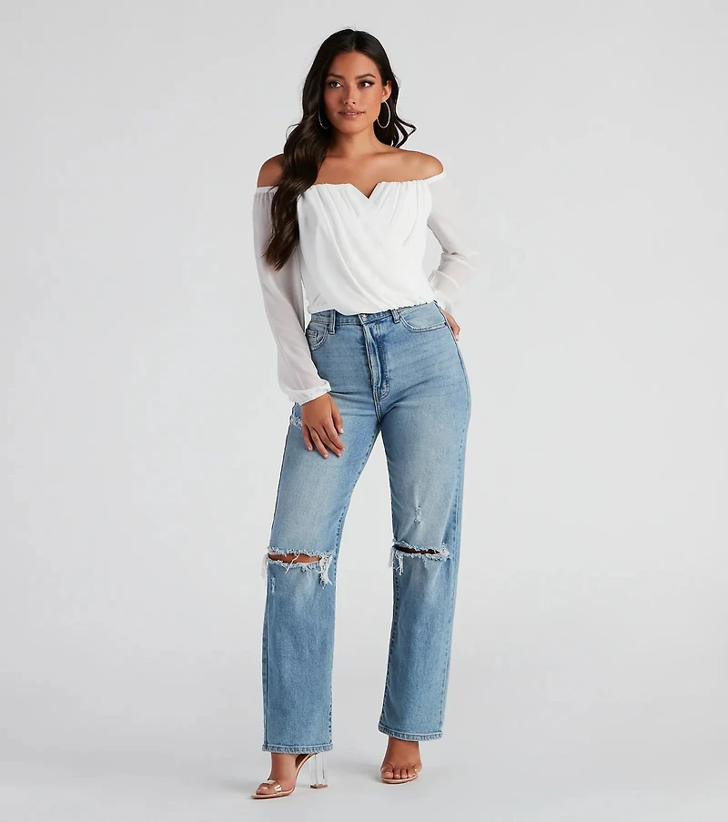 Sophisticated Chiffon Strapless Top