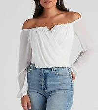 Sophisticated Chiffon Strapless Top