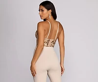 Sweet Sequins Embroidered Bustier