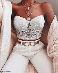 Pretty Pearls Hand Beaded Bustier