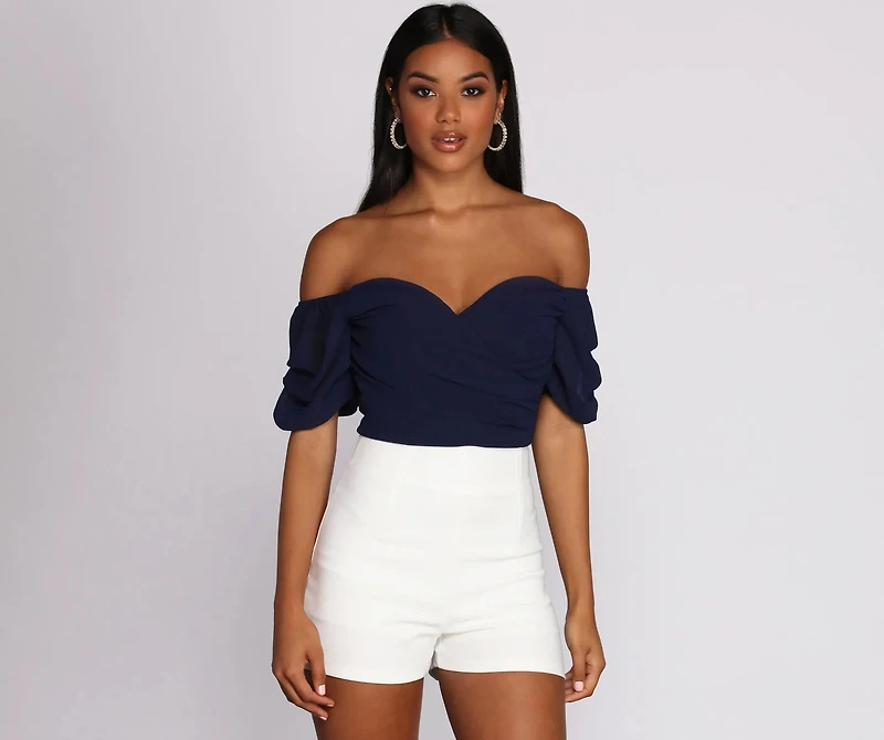 Chiffon And On Crop Top