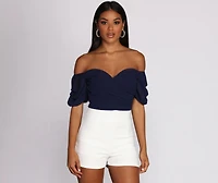 Chiffon And On Crop Top