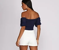 Chiffon And On Crop Top