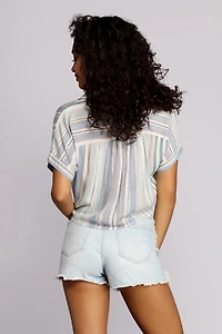 Pinstripes N' Palm Trees Top