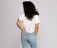 Pinstripes N' Palm Trees Top