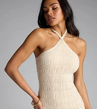Luxe With No Limits Halter Midi Dress