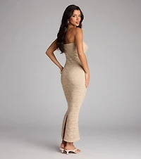 Barefoot Bliss Strapless Crochet Maxi